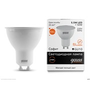  Gauss Лампа Gauss LED Elementary GU10 5.5W 2700К 1/10/100 (LD13616)