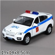 Модель 840B-WB BMW X6 Полиция ДПС свет, звук, Технопарк 1:32 в кор.