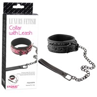 Erokay Collar With Leash, черный
Лакированный ошейник с поводком