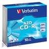 Носители информации Verbatim CD-R 700Mb 52x Slim/10 43342 Crystal