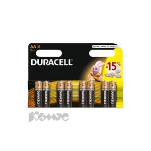 Батарея DURACELL АА/LR6-8BL BASIC бл/8