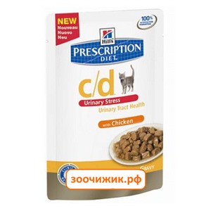 Влажный корм Hill's Cat c/d urinary stress chicken для кошек (85 гр)