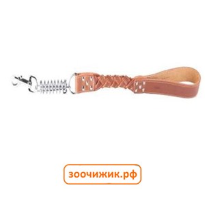 Водилка Collar плетеная тройная коса, с амортизатором, коричневый (20*65см)