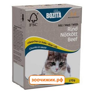 Консервы Bozita для кошек мясные кусочки в соусе с говядиной (Tetra Pak) (370 гр)