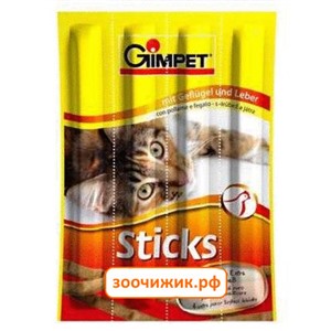 Лакомство Gimpet Sticks палочки для кошек с птицей и печенью (4шт) (20гр)