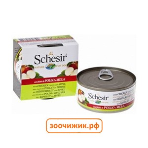 Консервы Schesir для кошек цыплёнок+яблоко (75 гр)