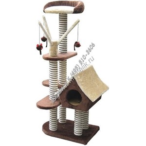 FAUNA INT SAGRADA Игровая площадка для кошек 4-х уровневая 54х36х128см (коричн/бежевая)