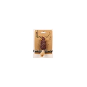 Мон Теро  ЭКО игрушка  для кошек"Мышь" 7,6см  с перьями, с кошач.мятой, фиолетовая /12/144/