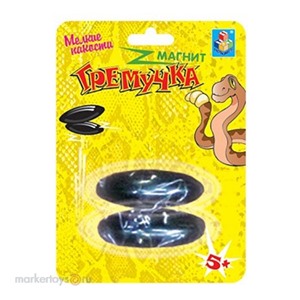 Магнит-гремучка 1toy Т52757 2шт. овал 4,5см. блист.