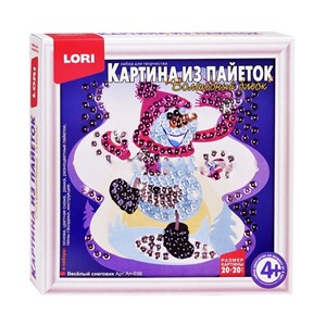Картина из пайеток "Весёлый снеговик"