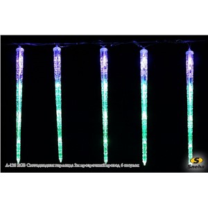  Sneha A-128 RGB Светодиодная гирлянда 2м прозрачный провод 6 "сосулек"