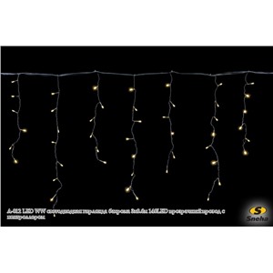  Sneha A-012 LED WW светодиодная гирлянда "бахрома" 3x0.6м 140LED прозрачный провод с контроллером