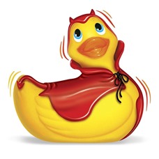 Вибратор утка-дьяволенок I Rub My Duckie Red Devil Travel Size