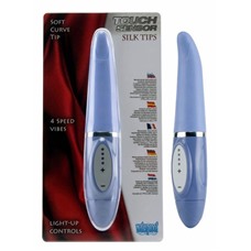 Фиолетовый вибромассажёр Touch Sensor Silk Tip - 20 см.