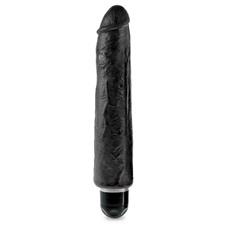 Чёрный вибратор-реалистик 10  Vibrating Stiffy - 30,5 см.