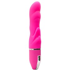 Розовый волнообразный вибратор PURRFECT SILICONE DELUXE VIBE - 15 см.