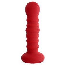 Красная рельефная пробка MENZSTUFF RIBBED PROBE - 21 см.