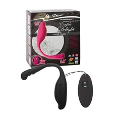 Чёрный вибростимулятор с пультом ДУ Couples Delight Remote Control Vibe