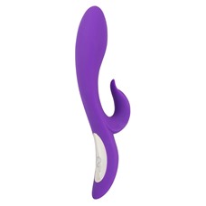 Фиолетовый вибратор с клиторальным отростком Pure Lilac Vibes - 21,8 см.