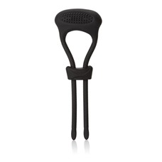 Чёрное эрекционное лассо с вибрацией Silicone Ultimate Lasso