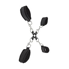 Комплект для бондажа Velcro hand and leg cuffs black SH-OOU052BLK