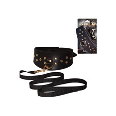 Кожаный ошейник с шлейкой Sitabella Gold Collection