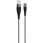 Кабель OLMIO (039048) Solid Apple 8-pin, титановый 1.2 м, 2.1A, усиленный