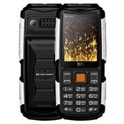 Сотовый телефон BQ M-2430 Tank Power Black Silver 4000mAh, вибро, 2 фонарика, функция Powerbank