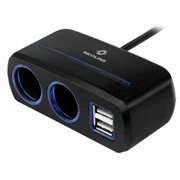 Разветвитель Neoline SL-221 на 2прикуривателя+2USB с кабелем