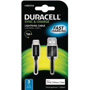 Кабель Duracell Apple 8-pin MFI, 1 м, черный (USB5012A-RU)