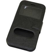 Чехол Book-case 5,5", черный тех. упаковка (с окном, и силиконовой вставкой для телефонов)