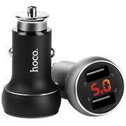 Авто З/У Hoco Z22, 2 USB, 3.1A, display, черный