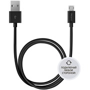 Кабель Deppa (72211) micro USB черный, 1.2 м, двухсторонний  (подключай любой стороной)