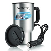 Термокружка автомобильная CENTEK CT-0090 500мл, 35Вт, сталь, от прикуривателя,гермет.крышка