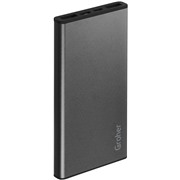 Аккумулятор внешний  Groher GPB-2451 графит 10000 mAh, 2 USB, Qualcomm Quick Charge 3.0