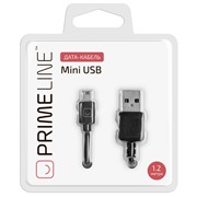 Кабель Prime Line (7203) mini USB черный 1.2 м