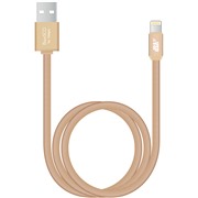 Кабель BoraSCO (34449) Apple 8-pin золото, 1 м, 3A  нейлоновая оплетка