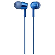 Наушники Sony MDR-EX15AP синие вкладыши вакуумные с микрофоном