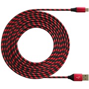 Кабель DF aZebra-02 micro USB (red/black) 1 м, 1.8A (нейлоновая оплетка)