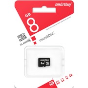 Карта памяти MicroSDHC  8 Gb SmartBuy class 4 б/ад