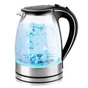 Чайник CENTEK CT-1009 BLS черно-серебристый 2200Вт, 1.7 л,стекло, внутр. LED подсветка, кнопка