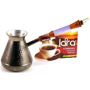 Турка медная LARA LR15-02 540мл, деревянная лакированная ручка