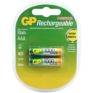 Аккумулятор GP 100AAAHC / R03 (1000 mAh) BL2 (2/20)