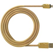 Кабель DF aMetal-01 micro USB (gold) 1 м, 1.8A (металлическая оплетка)