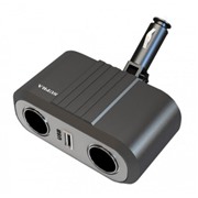 Разветвитель SUPRA SCP 2-12U на 2 прикуривателя+USB