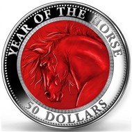 50 долларов Острова Кука 2014 перламутр год лошади