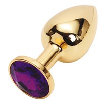 Luxurious Tail Анальная пробка, золотая 
С фиолетовым кристаллом