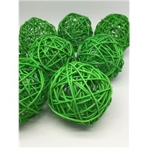 Ротанговые шары 9см В упаковке 8 шт. Цвет: зеленый (green)