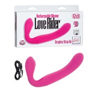 California Exotic Rechargeable Silicone Love Rider Strapless Strap-On, розовыйБезремневый страпон с вибро