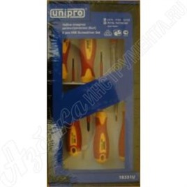 Набор диэлектрические отверток шлиц 25х75 3х100 55х125 PH1x80 PH2x100 отвертка тестер6 шт UNIPRO 16331U